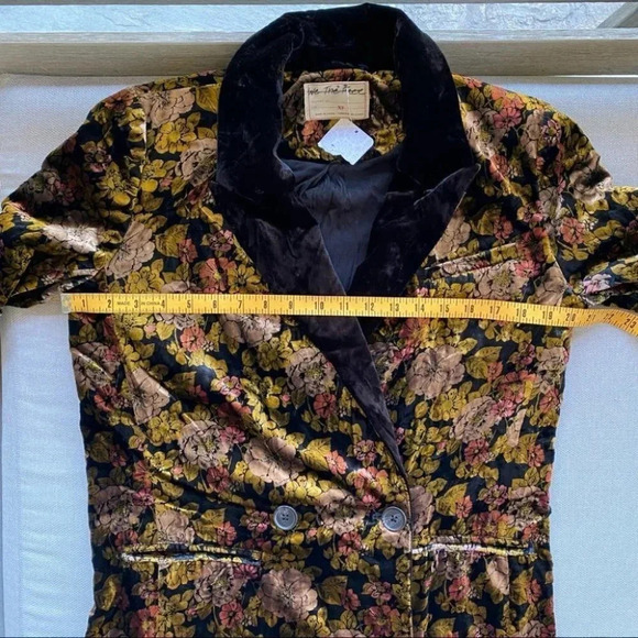 NWT Free People Nicolette Velvet Floral Blazer Oversized Boyfriend Jacket XS - Picture 13 of 17